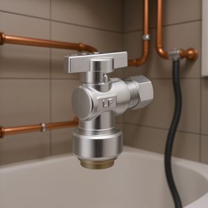 Válvula de cierre angular de 1/2 pulg. PTC x 3/8 pulg. OD, de compresión, de conexión rápida, para suministro de agua en accesorios de fontanería - Product Image 2