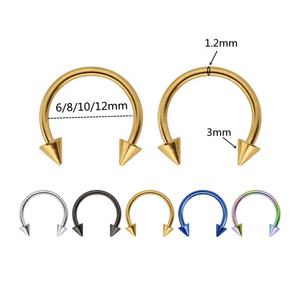 Piercing para el cuerpo de acero inoxidable 316, joyería con puntas de herradura, anillos para el tabique de la nariz, barra curva en forma de C, anillo para trago de oreja - Product Image 2