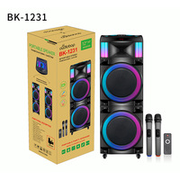Haut-parleur portable pour fêtes en extérieur Smart Choice 100 W avec roulettes intégrées, ports USB, TF, AUX, FM pour karaoké familial à domicile