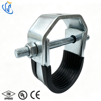 Support de tuyau pour sprinkler UTT30 en acier au carbone pré-galvanisé à chaud, métrique 1/2"-12", certifié FM CE pour tuyauterie MEP