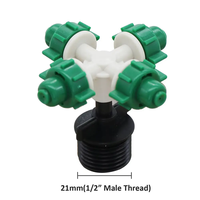 Buse de brumisation 4 voies pour irrigation de jardin, buse atomisatrice, arroseur de brumisation réglable