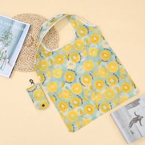 Sac fourre-tout pliable en polyester RPET 190T 210D écologique avec logo personnalisé sac de supermarché réutilisable avec logo personnalisé - Product Image 3