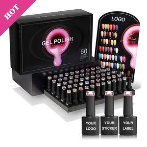 RONIKI vernis à ongles couleur gel uv ensemble 60 pièces/kit manucure Nail Art Salon Base et couche de finition vernis émail Uv gel vernis à ongles ensemble