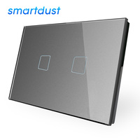 Smartdust AU US Kaca Temper 2 Gang 1 Jalur Otomatisasi Rumah Tuya Zigbee 3.0 Smart Electric Case Wall WIFI Switch