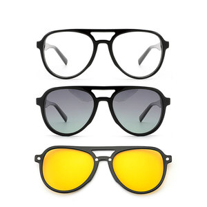 Gafas de Sol Polarizadas UV400 con Montura Completa de Acetato Estilo Ojo de Gato, Retro y Clásicas, Personalizables, con Estuche - Verde/Amarillo/Marrón - Product Image 4