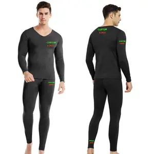 Ensemble de sous-vêtements thermiques pour hommes avec doublure en polaire ultra douce