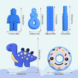 Paquete de 6 Mordedores de Silicona Sensoriales <span class=keywords><strong>para</strong></span> Bebés, Collar de Dentición de Silicona, Juguete <span class=keywords><strong>para</strong></span> Masticar <span class=keywords><strong>para</strong></span> Niños - Product Image 2