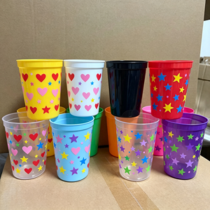 Gobelet en plastique transparent personnalisé avec logo promotionnel pour animaux de compagnie, 98 mm, avec couvercles, 12 oz, 16 oz, 20 oz, 24 oz, incassable, pour mariage, fête, gobelet de stade personnalisé - Product Image 1