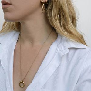 New High Quality Exquisite Fashion <b>Simple</b> Design Thick Minimalist Engagement Party 925 Sterling Silver Circle Huggie Pendant - Product Image 3