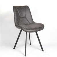 Chaise de salle à manger en cuir coloré de style nordique moderne avec structure métallique pour hôtel et restaurant, design durable