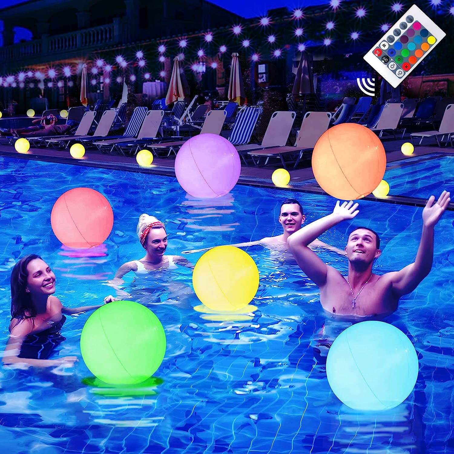 S319 Outdoor Games and Decorations Pool Toys Led Beach Ball Toy 16 Colors Lights PVC inflatable Led Beach Ball