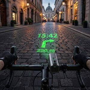 Projecteur AR HUD pour vélo avec corps en alliage d'aluminium vert irisé, navigateur <span class=keywords><strong>GPS</strong></span> connecté pour vélo - Product Image 1