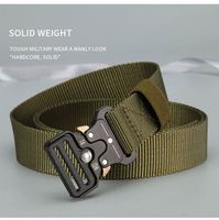 Ceinture tactique pour homme en nylon, ceinture tissée avec boucle en métal, pour la chasse, la randonnée, les sports