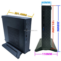 Boîtier PC Mini-ITX Super Épais 40mm Métal Plastique HTPC Bureau Industriel Vertical Fin CFF SFF Fenêtre Latérale Stock W01