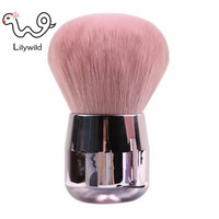 Pinceau de maquillage cosmétique pour visage rose, échantillon gratuit, ensemble, étiquette privée, kabuki, 1 pièce