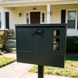 Boîte aux lettres industrielle en acier avec plateau de collecte, verrouillable, protection contre les intempéries, pour usage en usine, entrepôt, bureau - Product Image 3