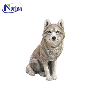 Vente chaude : Statues de loup hurlant en résine pour l'extérieur, design populaire, sculptures grandeur nature, modèle en fibre de verre peint à l'anime