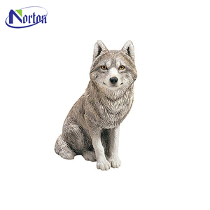 Wolf garden <strong>statues</strong> sculpture Hot sale outdoor popular design resin crafts <strong>howling</strong> life size - Product Image 5