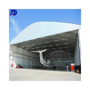 long span steel airport building prefab metal aircraft hangar canopy steel structure hangar building with metal designs
