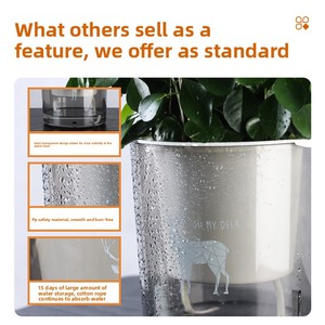 Vente en gros de pots à fleurs en PP à <span class=keywords><strong>arrosage</strong></span> automatique, supports à fleurs en plastique pour plantes d'arbre - Product Image 2
