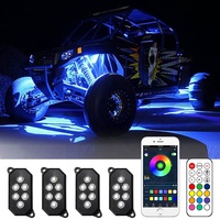 Nouveauté : Kit de 4 éclairages LED RGBIC 12V étanches IP68 pour voitures, camping-cars, modèles tout-terrain, pick-up EcoSport avec garantie de 3 ans