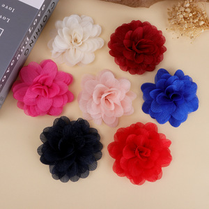 Fleurs en crêpe chiffon Yupu 10 cm, camélia en tissu transparent, décoration florale pour vêtements, chaussures, chapeaux, accessoires - Product Image 1
