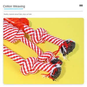 Corda di cotone in stile cartone animato con doppio nodo resistente all'usura e al morso giocattolo per cani - Product Image 2