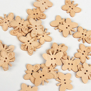 Tranh Hoạt Hình Tự Nhiên Thủ Công Hỗn Hợp Động Vật Màu Dễ Thương Diy Nút Gỗ Bướm - Product Image 6