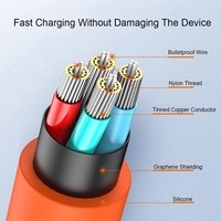Pengisi Daya Super Cepat Logam Paduan Seng Silikon Cair 120W 6A USB Tipe C Kabel Data USB untuk Android