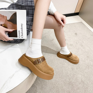 Sandalias <span class=keywords><strong>Birkenstock</strong></span> de Plataforma Estilo Japonés para Mujer, Zuecos de Cuero Pequeños con Punta Cerrada para Primavera/Verano, Mules para Mujer - Product Image 2
