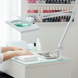 Desktop LED Magnifying Lamp with 3x and 8x Resin Lens 8x Small Lens and 3 Time 8 Time Diopre US <b>Plug</b> for Beauty Salon Trolley - Product Image 2
