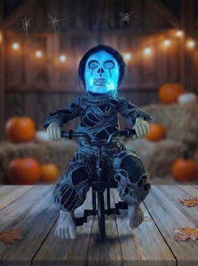 Oggetti di Scena Horror di Halloween: Fantasma Elettrico in Plastica, Zucca Luminosa a Controllo Vocale, Strega e Teschio per Scherzi - Product Image 4