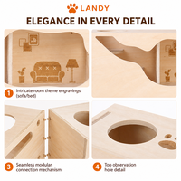 Maison pour hamster en contreplaqué avec logo personnalisé, assemblage DIY, cachette multi-niveaux en bois pour hamster, accessoires pour cage à hamster