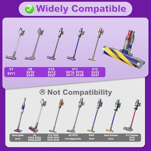Tête de nettoyage de remplacement compatible avec les aspirateurs sans fil <span class=keywords><strong>V8</strong></span> V10 V15, accessoire brosse pour sols durs avec lumière optique LED verte - Product Image 3