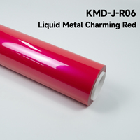 KING MARTIN Film de protection de peinture sans DMF, autocollants de carrosserie automobile, adapté aux voitures, couleur rouge métallique liquide TPU PPF