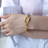 Bracelet Personnalisé en Acier Inoxydable pour Femme, Tendance Classique, Maillons Chaîne Argent et Or, Bijou Cadeau