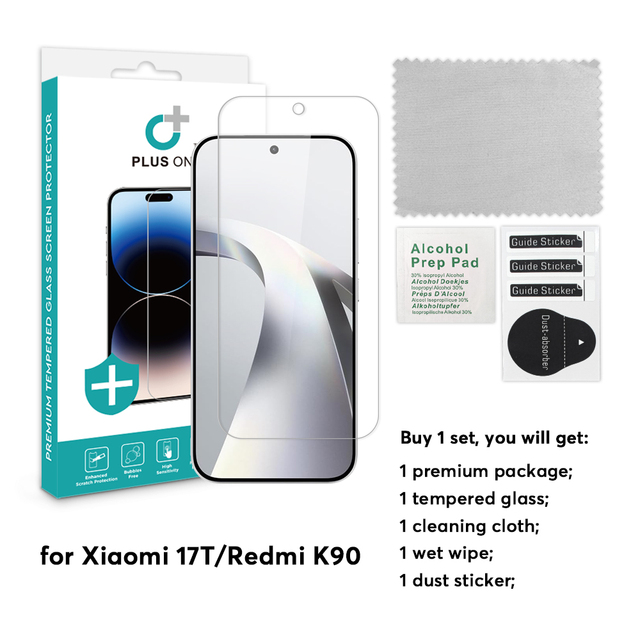 Hot Sale Wholesale 2.5d Dust Free 9H High Clear Tempered Glass Screen Protector for Xiaomi 17T/Redmi K90