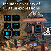Juego de Juguetes de Construcción de Robots Wall-E con Control Remoto Pirata 5 en 1, Programación por APP, Ensamblaje de Plástico ABS Eléctrico Personalizable