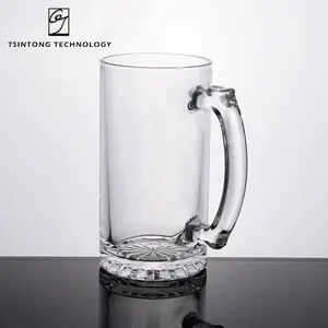 Commercio all'ingrosso di alta qualità di colore bianco 500ml 17oz tazza di birra in vetro bicchiere tazza Tumbler