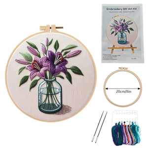 <span class=keywords><strong>Set</strong></span> jahit bordir jamur musim gugur Kit jahit silang DIY lukisan dekorasi rumah buatan tangan Semi selesai untuk kerajinan kain tekstil - Product Image 2