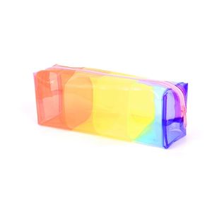 Custom Logo Waterproof Toiletry Bags Colorful School Student Pencil <b>Case</b> Transparent Clear PVC <b>Makeup</b> Cosmetic Pouches - Product Image 1
