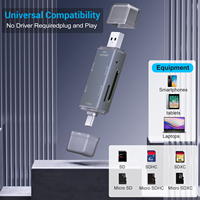 Lecteur de carte 6 en 1 USB 3.0 TF SD OTG Adaptateur USB Type C Lecteur de carte mémoire TF SD Graveur de données USB C2.0