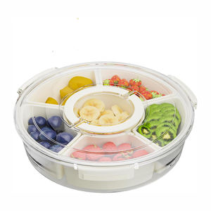 IN STOCK <b>LOW</b> MOQ Rotating Snackle Box Container Spining Divided Serving Tray with Lid - Product Image 1