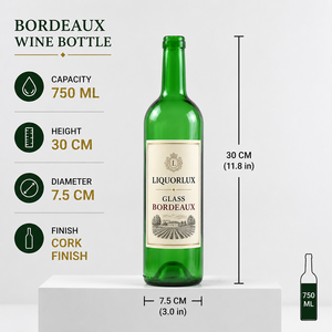 Bottiglia di <span class=keywords><strong>Vino</strong></span> <span class=keywords><strong>Rosso</strong></span> in Vetro Spesso Ecologico da 375ml/750ml con Tappo in Sughero e Logo Personalizzato Stampato per Confezione di <span class=keywords><strong>Vino</strong></span> Forma Borgogna - Product Image 3