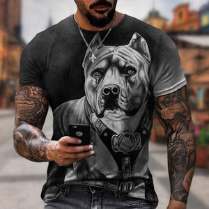Moda estiva Unisex graziosa t-shirt a sublimazione Bulldog con stampa 3D t-shirt da uomo <span class=keywords><strong>Pitbull</strong></span> Dog Short Plus Size top Streetwear - Product Image 3