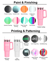 Mug Tumbler Kopi Perjalanan Anti Bocor dari Stainless Steel 40 oz, Desain Hati, Bebas BPA, Insulasi 12-24 Jam