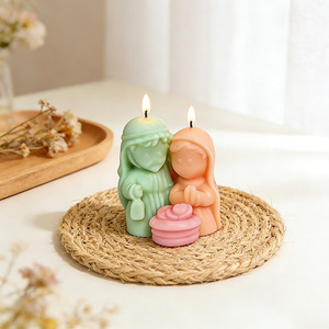 Stampo in silicone per candele in gesso a tema Sacra Famiglia, stile trio, per aromaterapia, fai da te, diffusore, ornamento in pietra, fusione in resina epossidica - Product Image 3