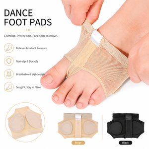 Chaussons <span class=keywords><strong>de</strong></span> ballet souples professionnels pour femmes, design à bout ouvert, demi-semelle avec coussinet <span class=keywords><strong>de</strong></span> protection et tige en tissu <span class=keywords><strong>de</strong></span> coton - Product Image 1
