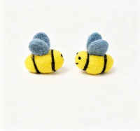 Jouet pour chat en feutre de laine 100% néo-zélandaise, fait main, en forme d'insecte mignon, jouet interactif pour animaux de compagnie, jouet doux résistant aux morsures pour chaton