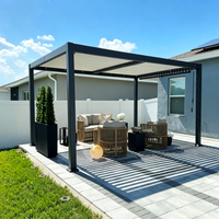 Pergola en aluminium à lames réglables motorisées, 6 pieds, imperméable, pour terrasse extérieure, gazebo, avec bande lumineuse LED, pour maisons, terrasses, villas